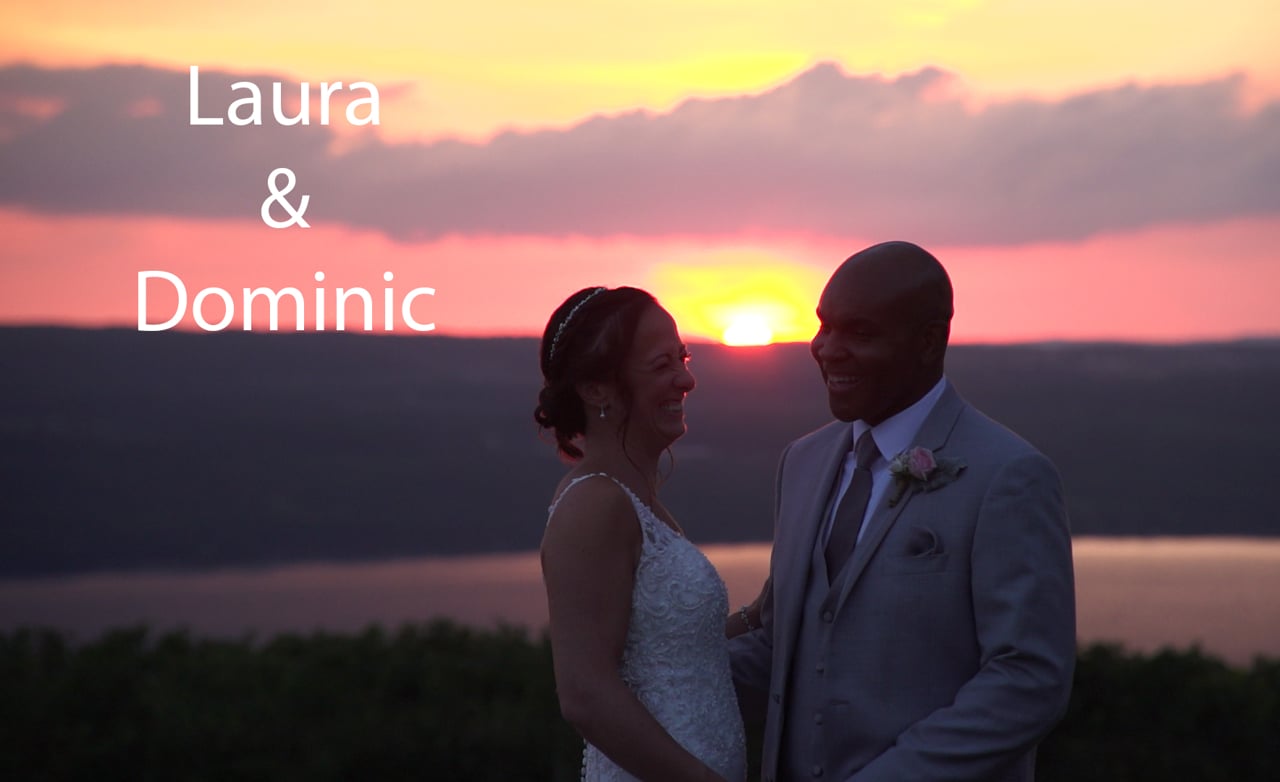 Laura & Dominic wedding film still at Wagner Vineyards
